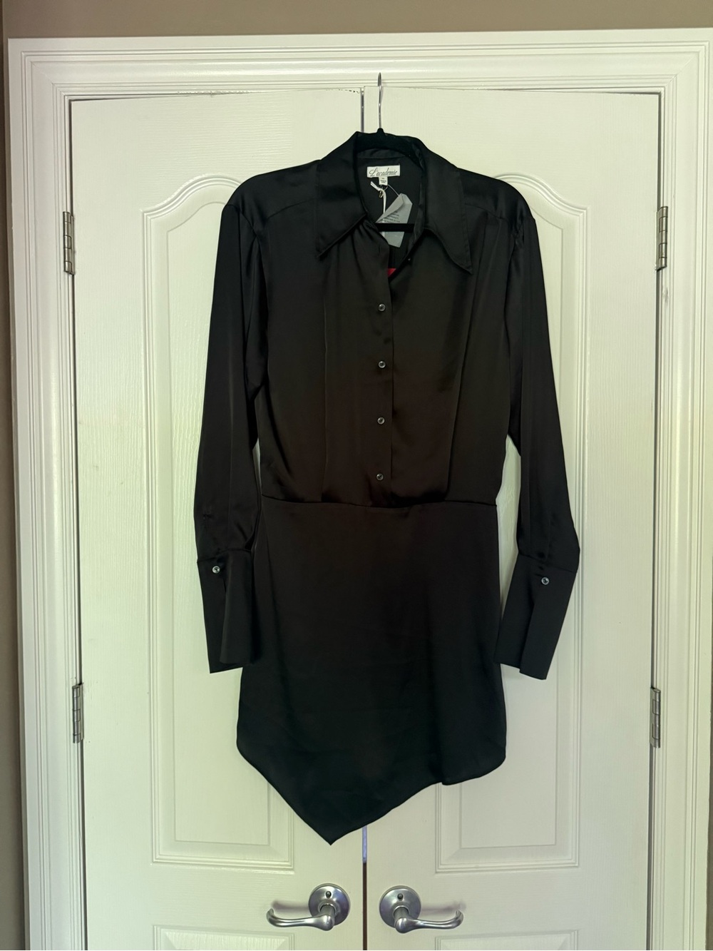 L'Academie Black Long Sleeve Shirt Dress - Picture 4 of 6